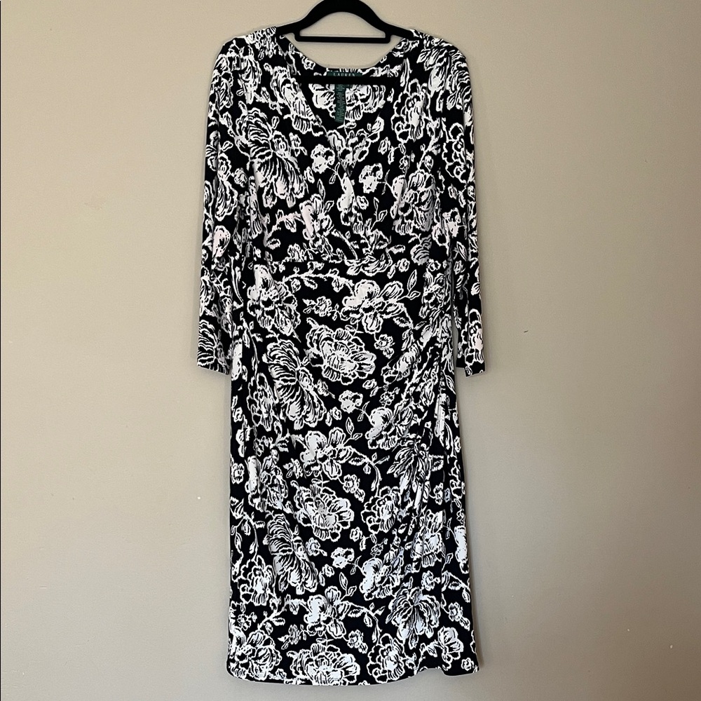 Ralph Lauren Floral Black and White Dress